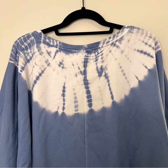 J. Jill Pure Jill Blue Tie Dye Dolman Sleeve Pullover Sweatshirt XL 100% Cotton - Picture 4 of 7